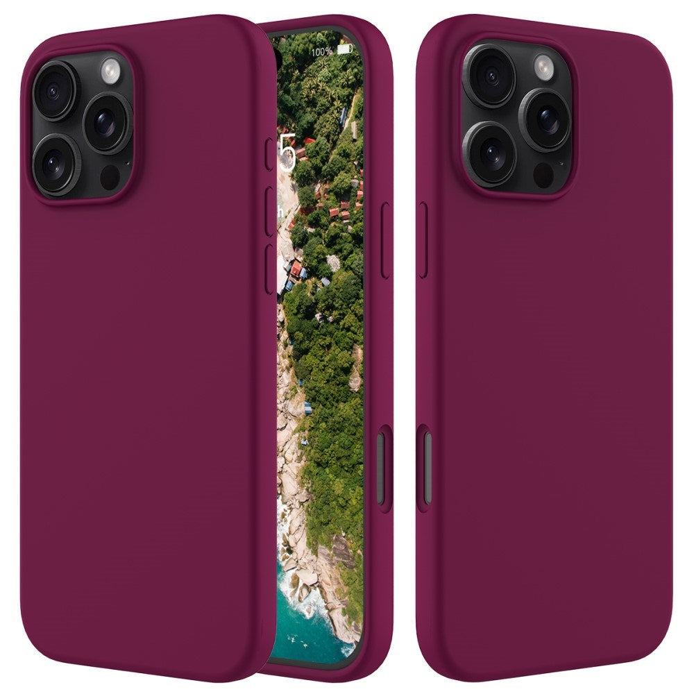 EIDERWOOD iPhone 16 Pro Max Lined Silicone Case - Wine Red