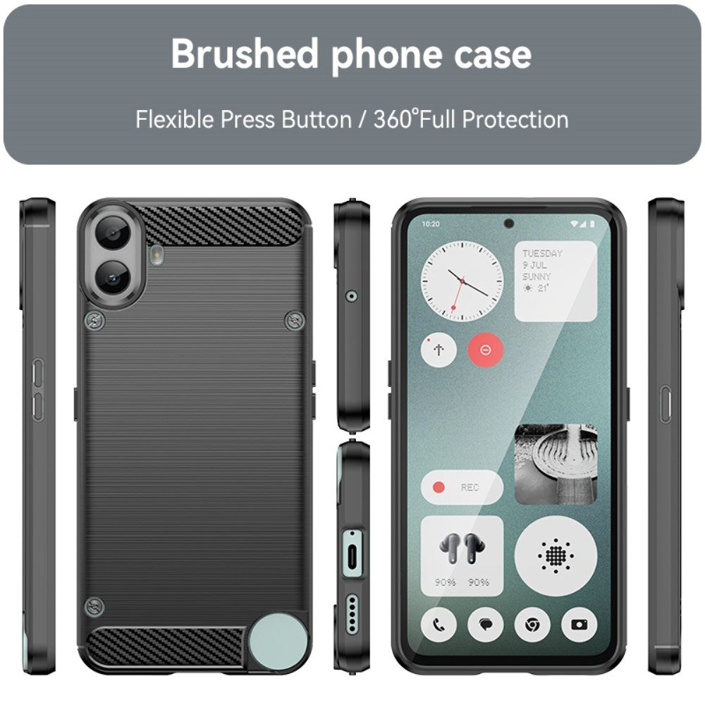 EIDERWOOD Nothing CMF Phone 1 Brushed Carbon Fiber Flexible Plastic Case - Black