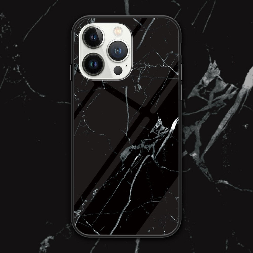 EIDERWOOD iPhone 16 Pro Max Case with Glass Back - Black Marble