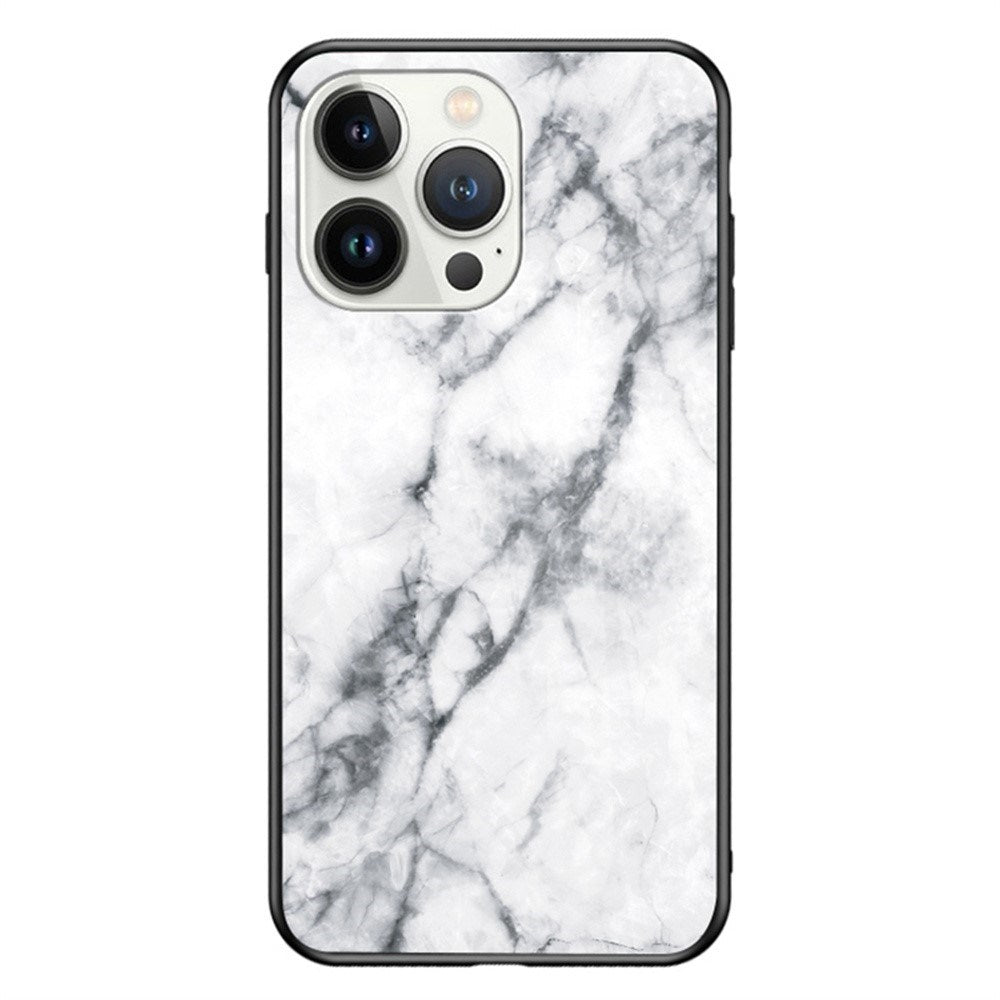 EIDERWOOD iPhone 16 Pro Max Case with Glass Back - White Marble