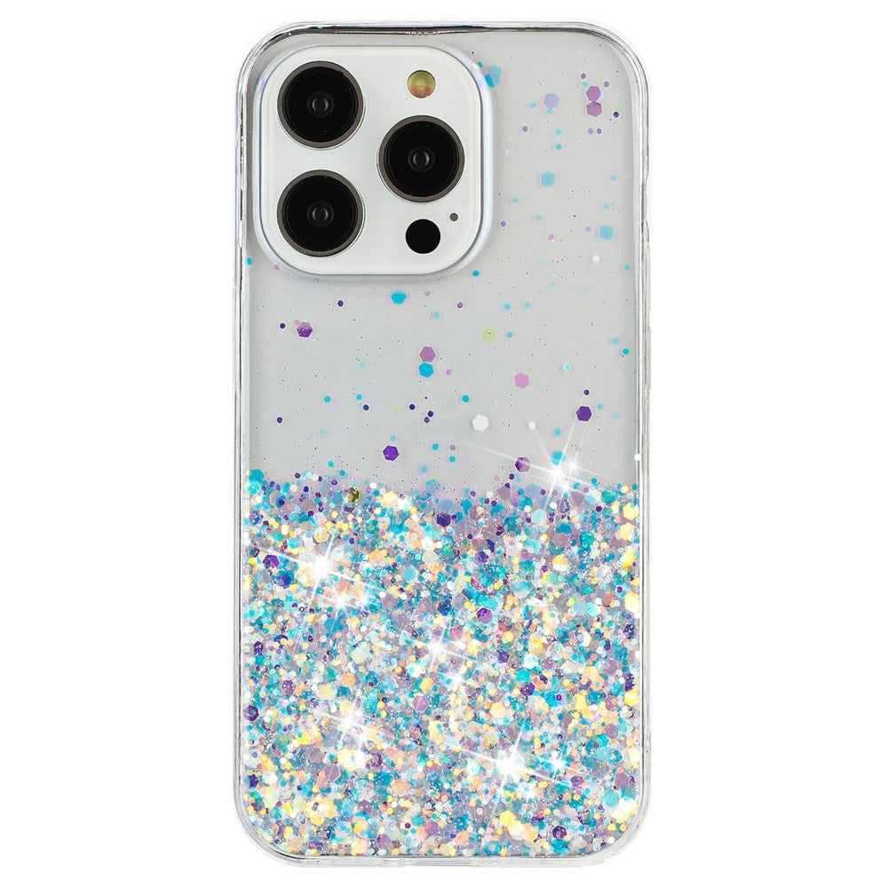 iPhone 16 Pro Max EIDERWOOD Flexible Plastic Glitter Case – Transparent / White