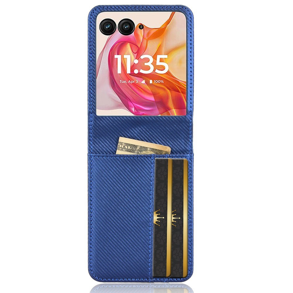 EIDERWOOD Motorola Razr 50 Ultra 5G PU Leather Case with Card Holder - Blue