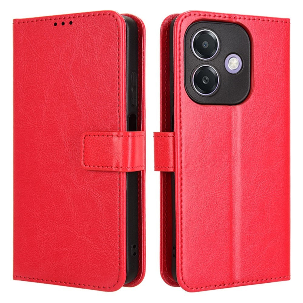 EIDERWOOD Oppo A60 / A40M / A40 Faux Leather Flip Case with Strap - Red