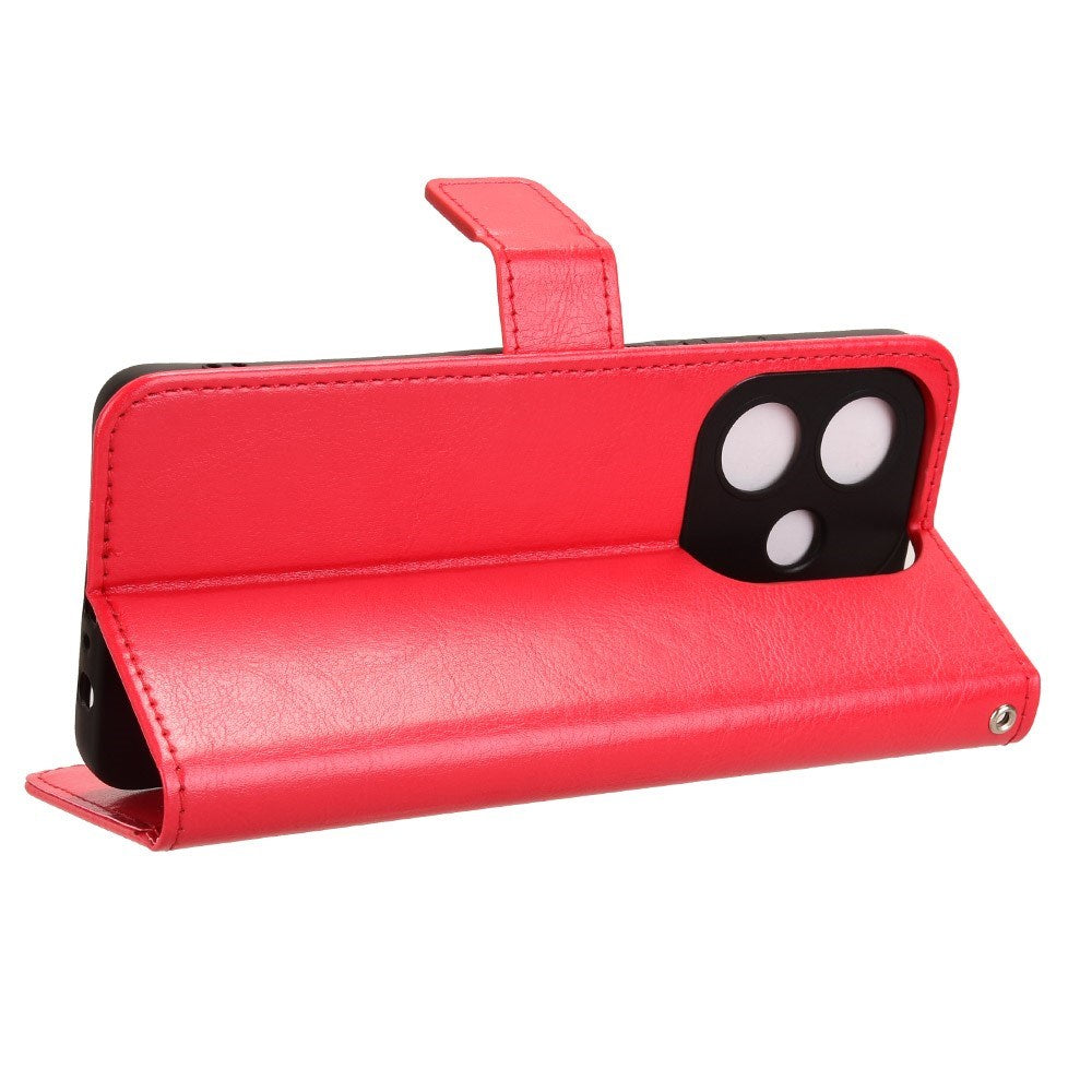 EIDERWOOD Oppo A60 / A40M / A40 Faux Leather Flip Case with Strap - Red