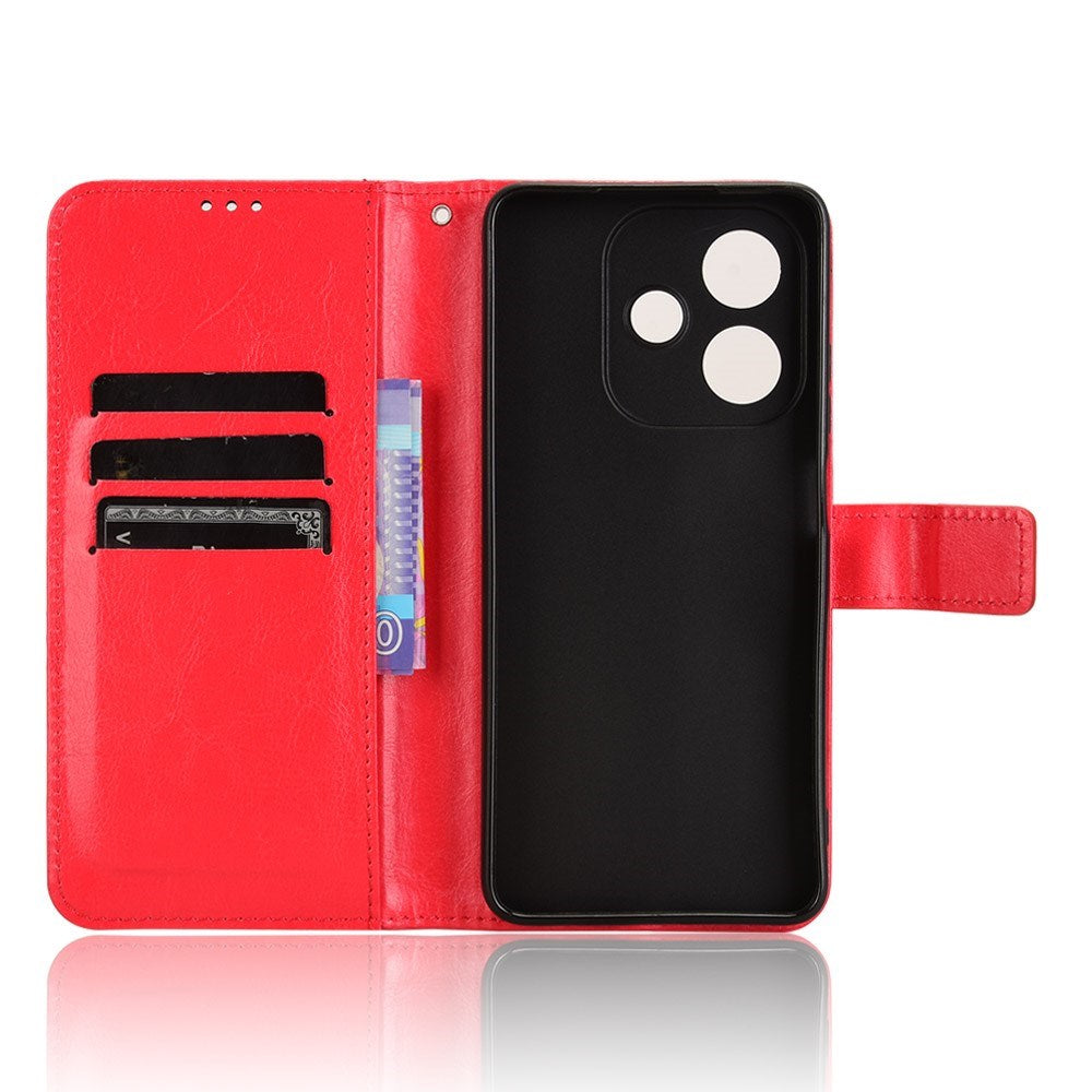 EIDERWOOD Oppo A60 / A40M / A40 Faux Leather Flip Case with Strap - Red