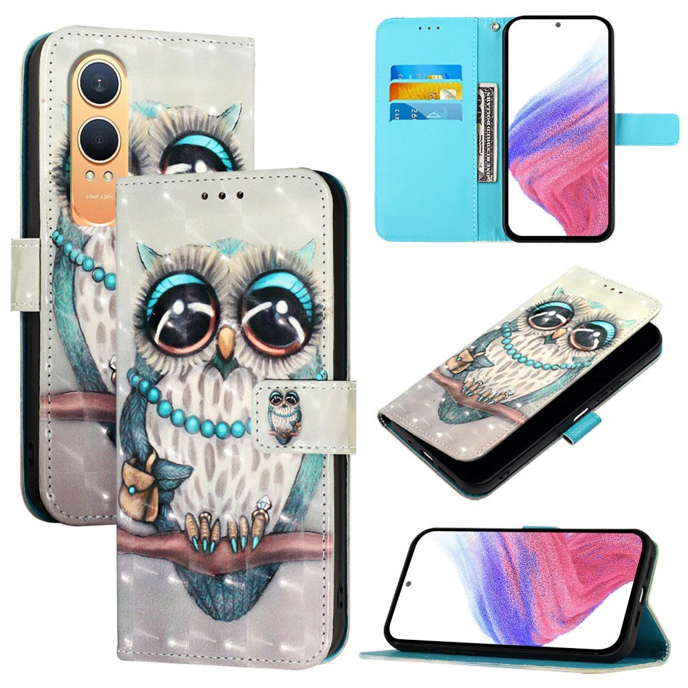 EIDERWOOD OnePlus Nord CE4 Lite (5G) Faux Leather Case with Wallet and Strap - Owl