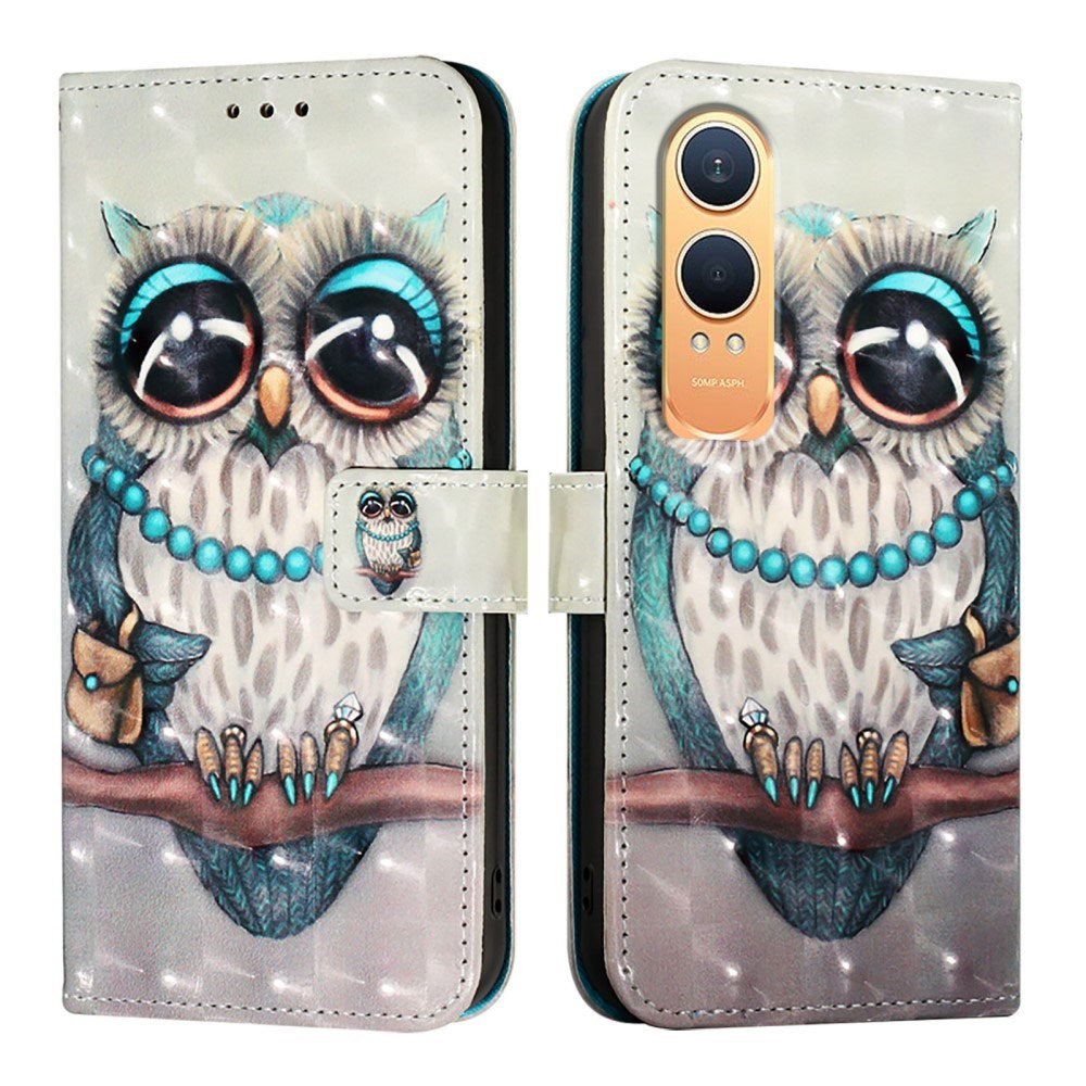 EIDERWOOD OnePlus Nord CE4 Lite (5G) Faux Leather Case with Wallet and Strap - Owl