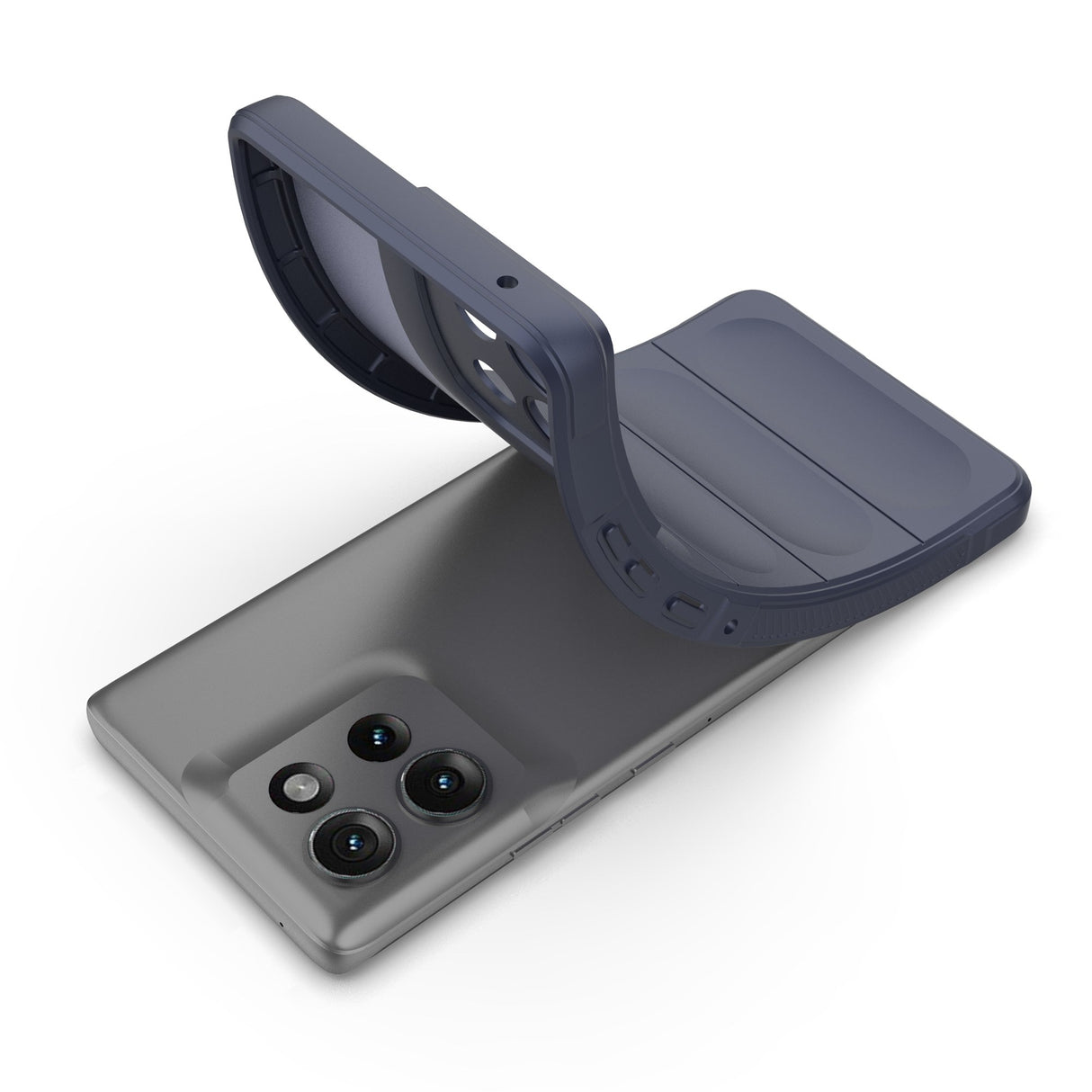 Eiderwood Motorola Edge 50 Case, Shockproof Soft Plastic Rugged Back Cover - Dark Blue