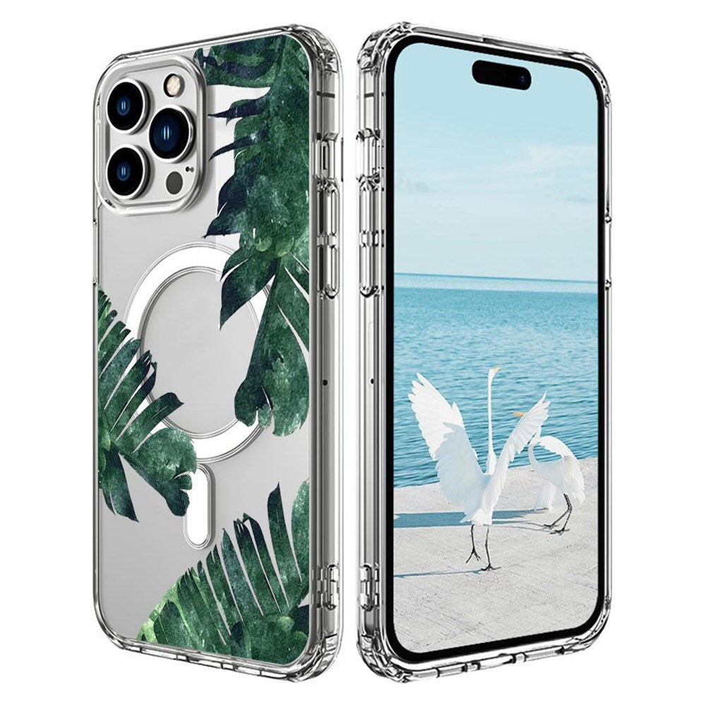 EIDERWOOD iPhone 16 Pro Hybrid Plastic Case - MagSafe Compatible - Jungle Leaves