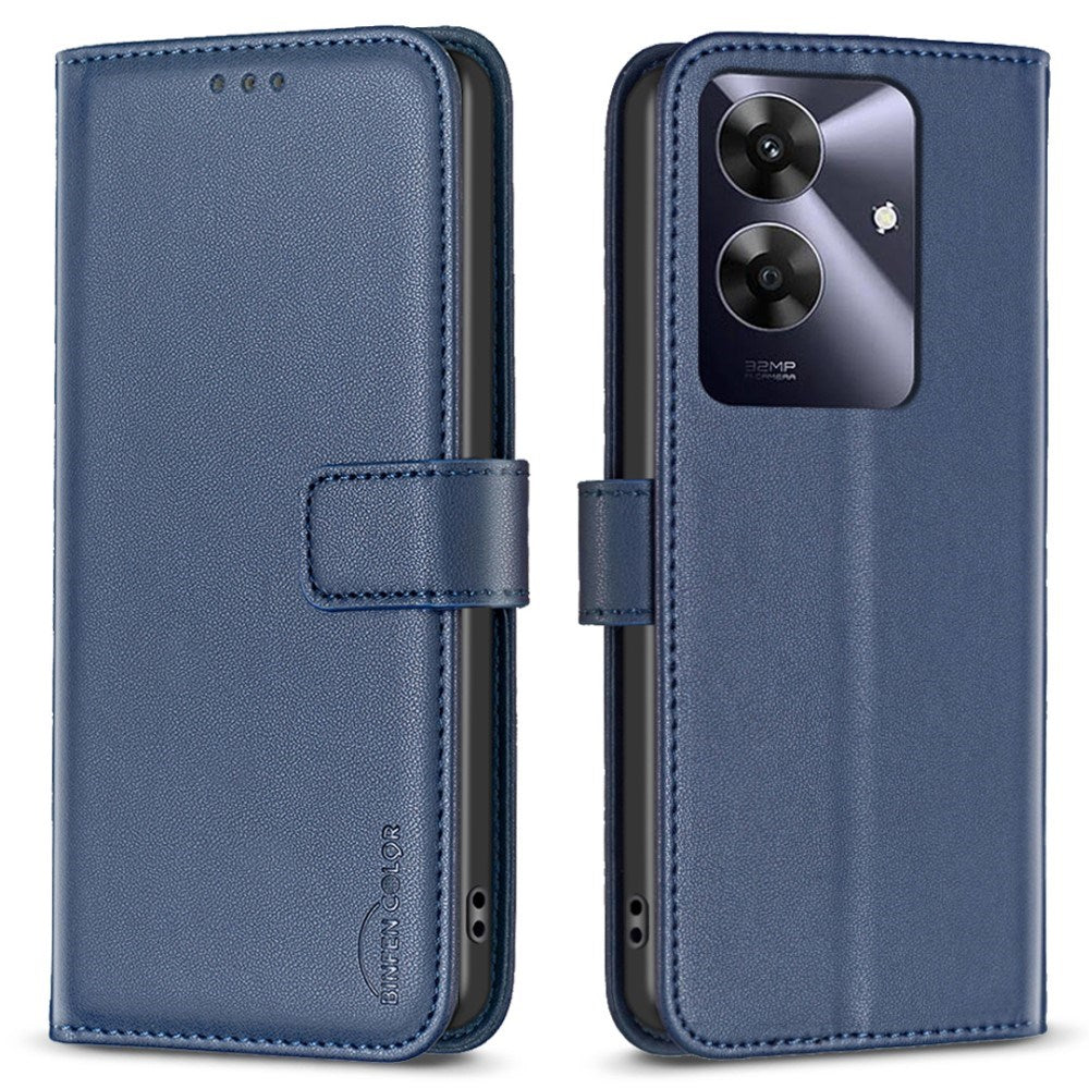 Realme Note 60 / 60x (4G) / C63 (4G) / C61 (4G) Faux Leather Case with Stand Function & Card Holder - Blue