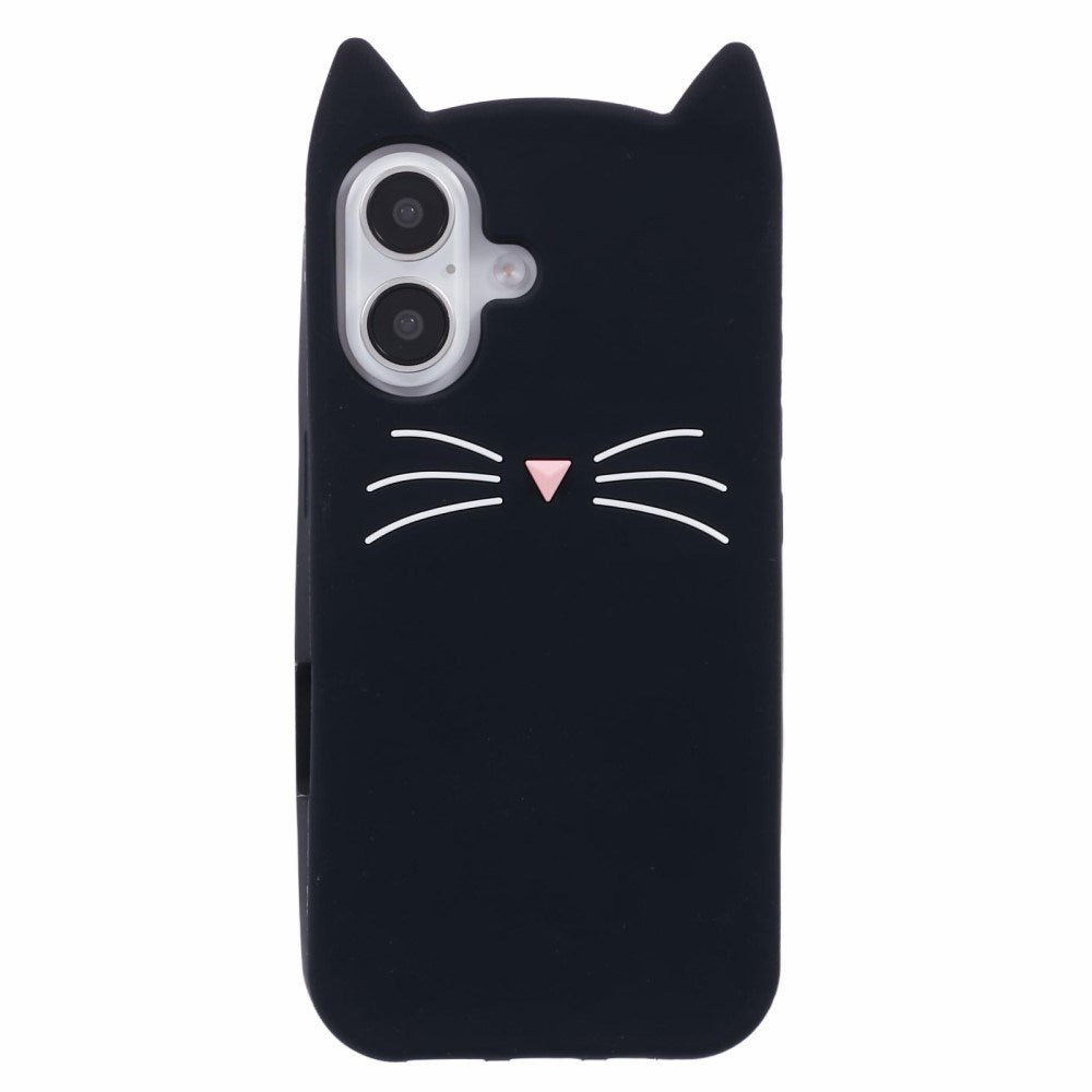 EIDERWOOD iPhone 16 Plus Silicone Case with Cat Ears - Black