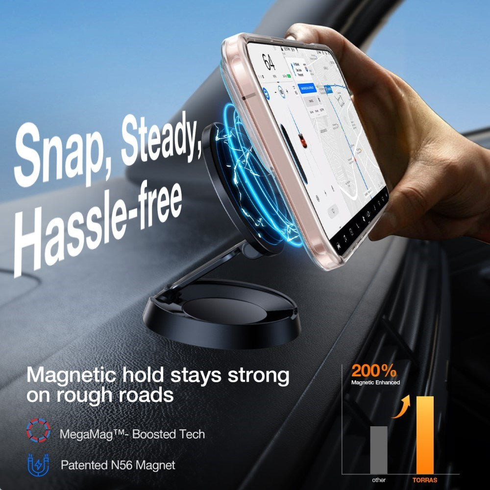 TORRAS iPhone 16 Pro Hybrid Case with Stand Function - MagSafe Compatible - Transparent