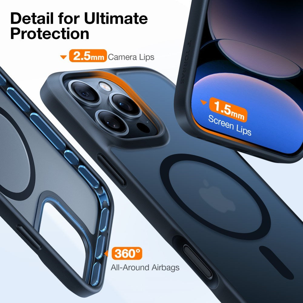 TORRAS iPhone 16 Pro Hybrid Case - MagSafe Compatible - Black