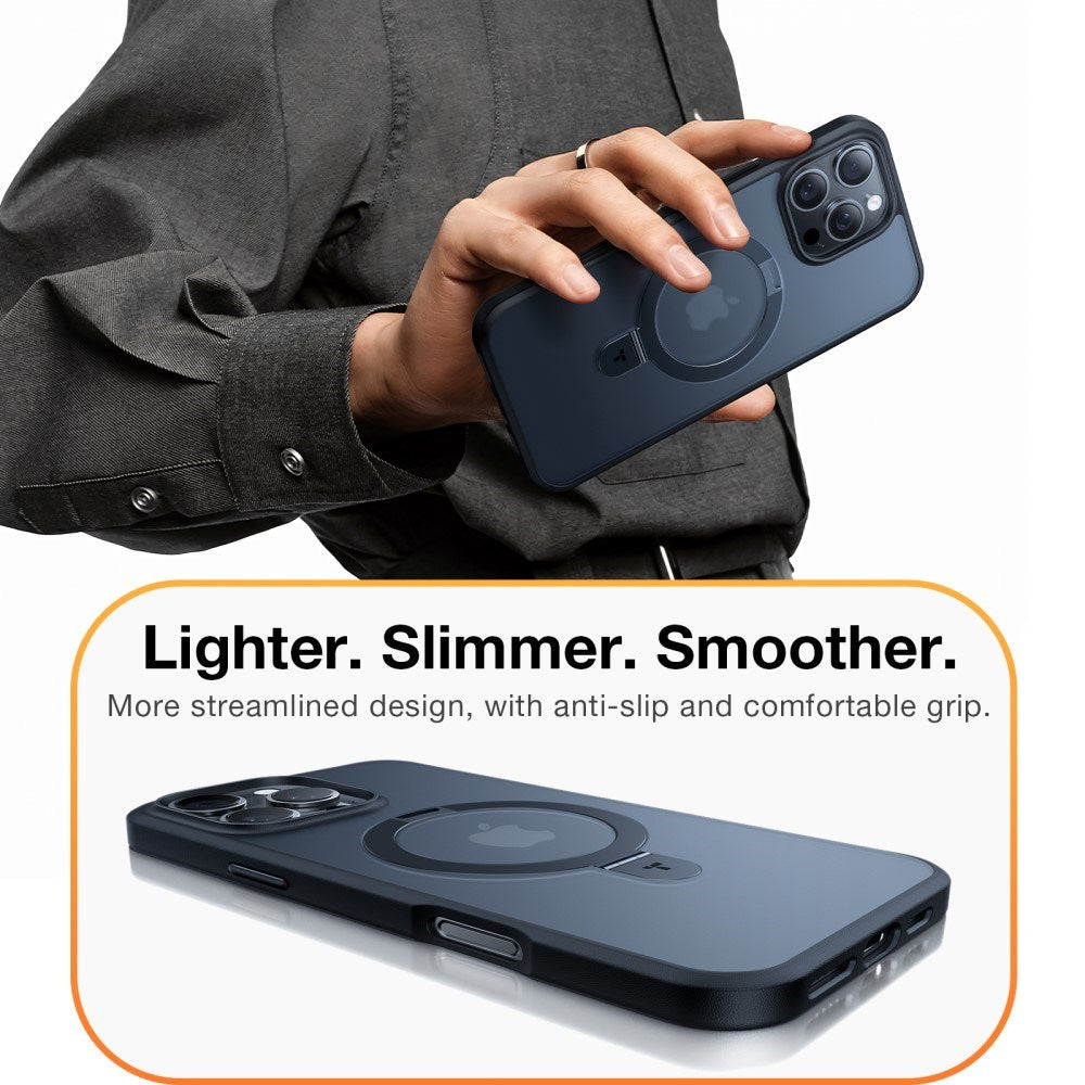 TORRAS iPhone 16 Pro Max Guardian Ostand Series Case with Kickstand - MagSafe Compatible - Black