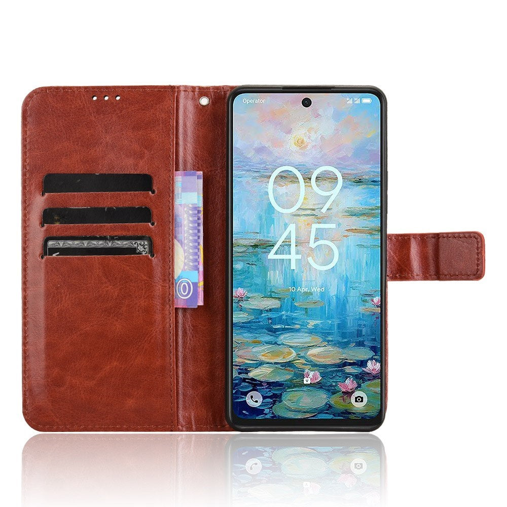 EIDERWOOD TCL 50 Pro Nxtpaper (5G) Leather Flip Case with Stand & Wallet - Brown