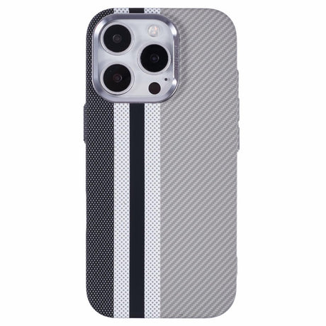 EIDERWOOD Patterned Carbon Case - iPhone 16 Pro - MagSafe Compatible - Grey Stripes