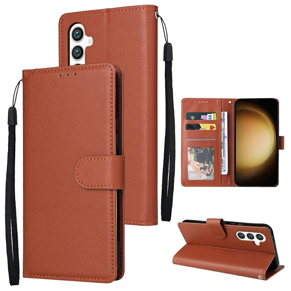 EIDERWOOD Samsung Galaxy S25+ (Plus) / S24+ (Plus) Faux Leather Case with Wallet and Strap - Brown