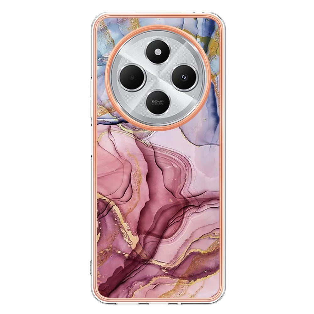 EIDERWOOD Xiaomi Redmi 14C Flexible Plastic Case with Marble Design - Pink