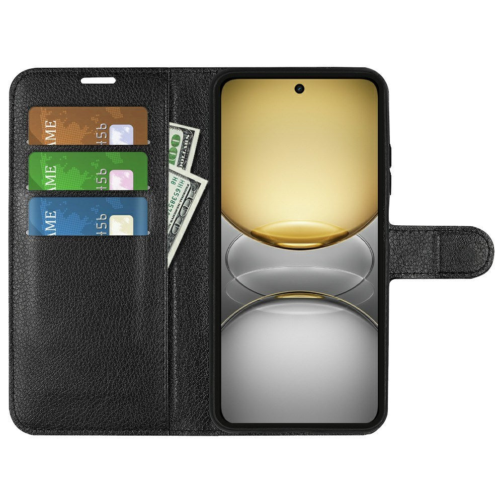 EIDERWOOD Realme C75 Faux Leather Flip Case with Cardholder & Stand Function - Black