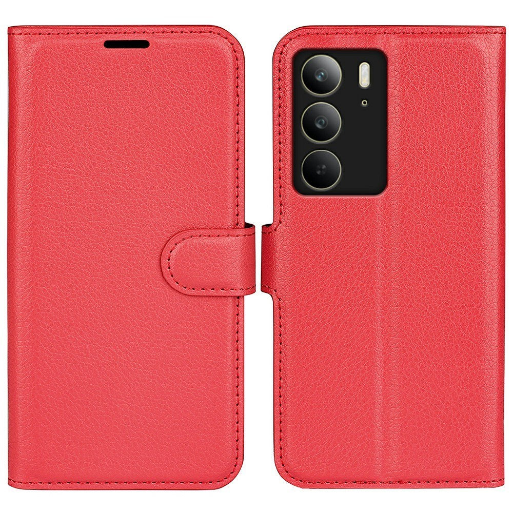 EIDERWOOD Realme C75 Faux Leather Flip Case with Cardholder & Stand Function - Red