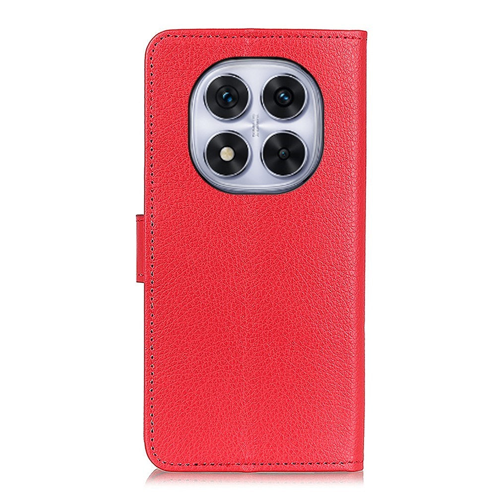 EIDERWOOD Xiaomi Redmi Note 14 Pro (5G) / Poco X7 Litchi Faux Leather Flip Case with Wallet & Stand Function - Red