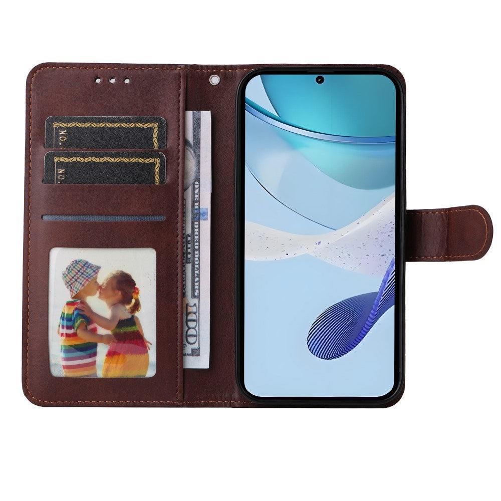 EIDERWOOD Realme 14X (5G) / C75 Faux Leather Flip Case with Strap - Brown