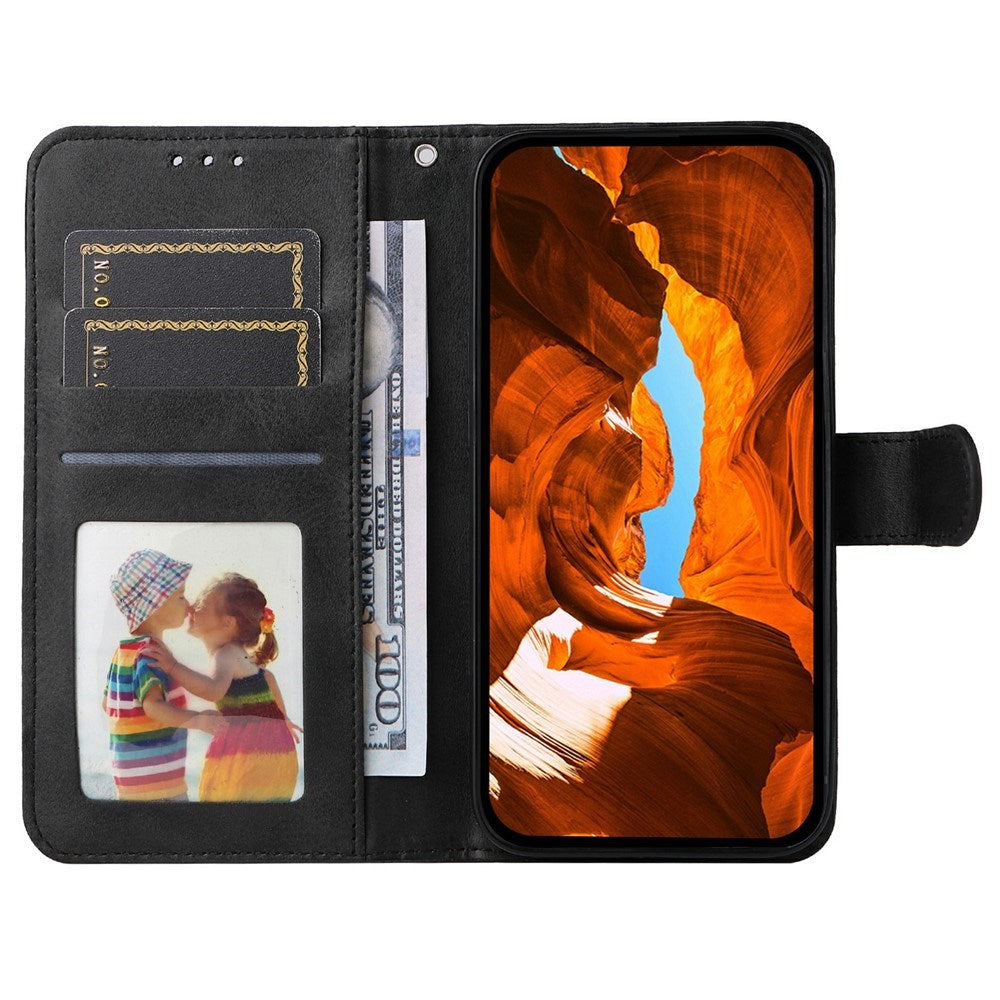 Motorola Edge 60 Neo / 50 Neo / ThinkPhone 25 EIDERWOOD Faux Leather Flip Case with Strap - Black