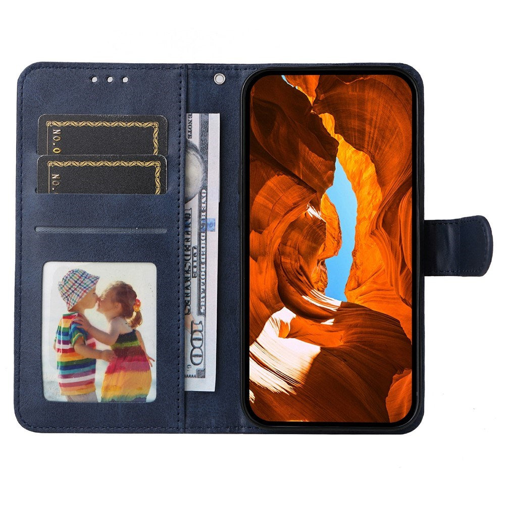 Motorola Edge 60 Neo / 50 Neo / ThinkPhone 25 EIDERWOOD Faux Leather Flip Case with Strap - Blue