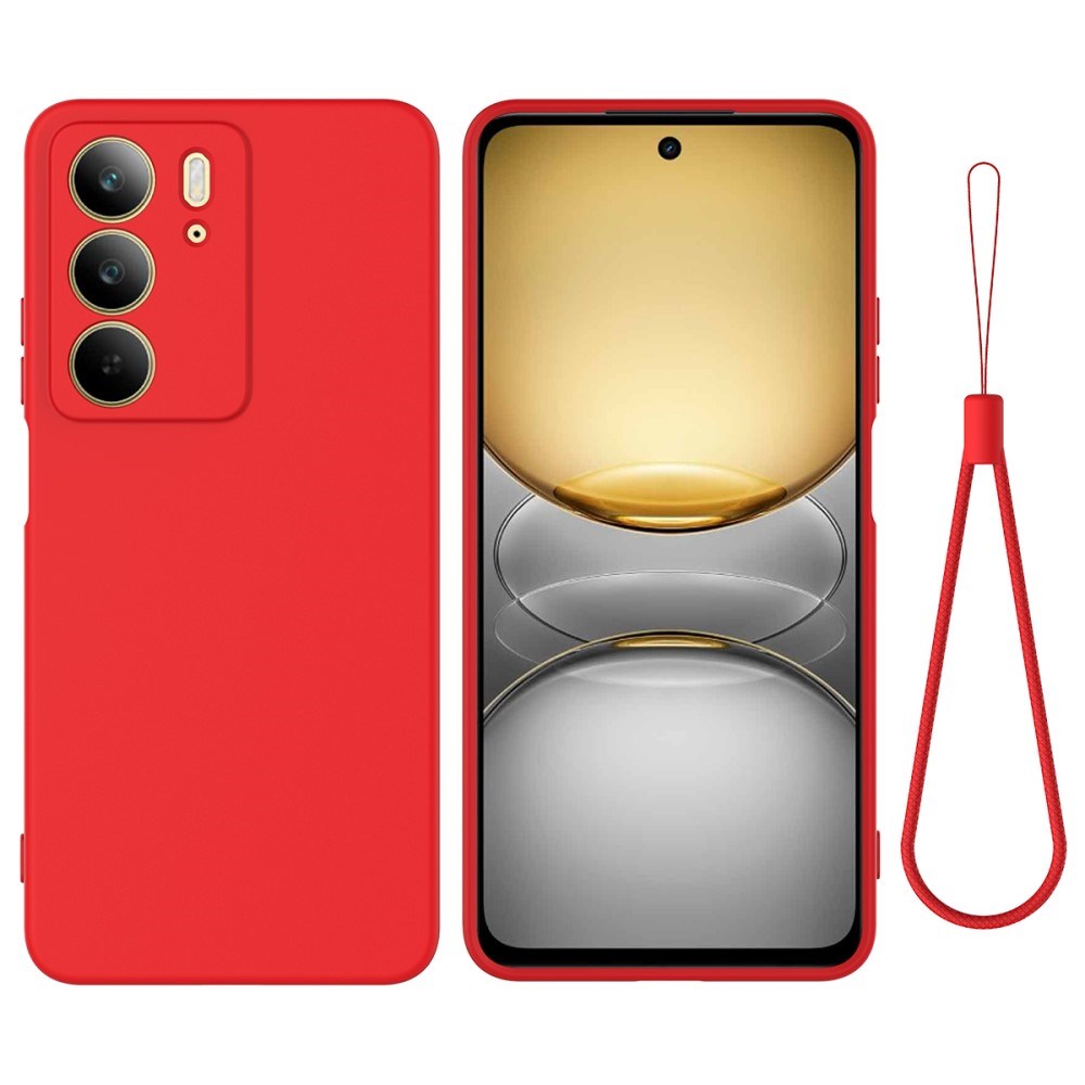 EIDERWOOD Realme C75 Liquid Silicone Case w. Strap - Red