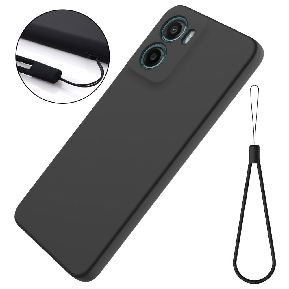 EIDERWOOD Motorola Moto G05 / E15 Liquid Silicone Case w. Strap - Black