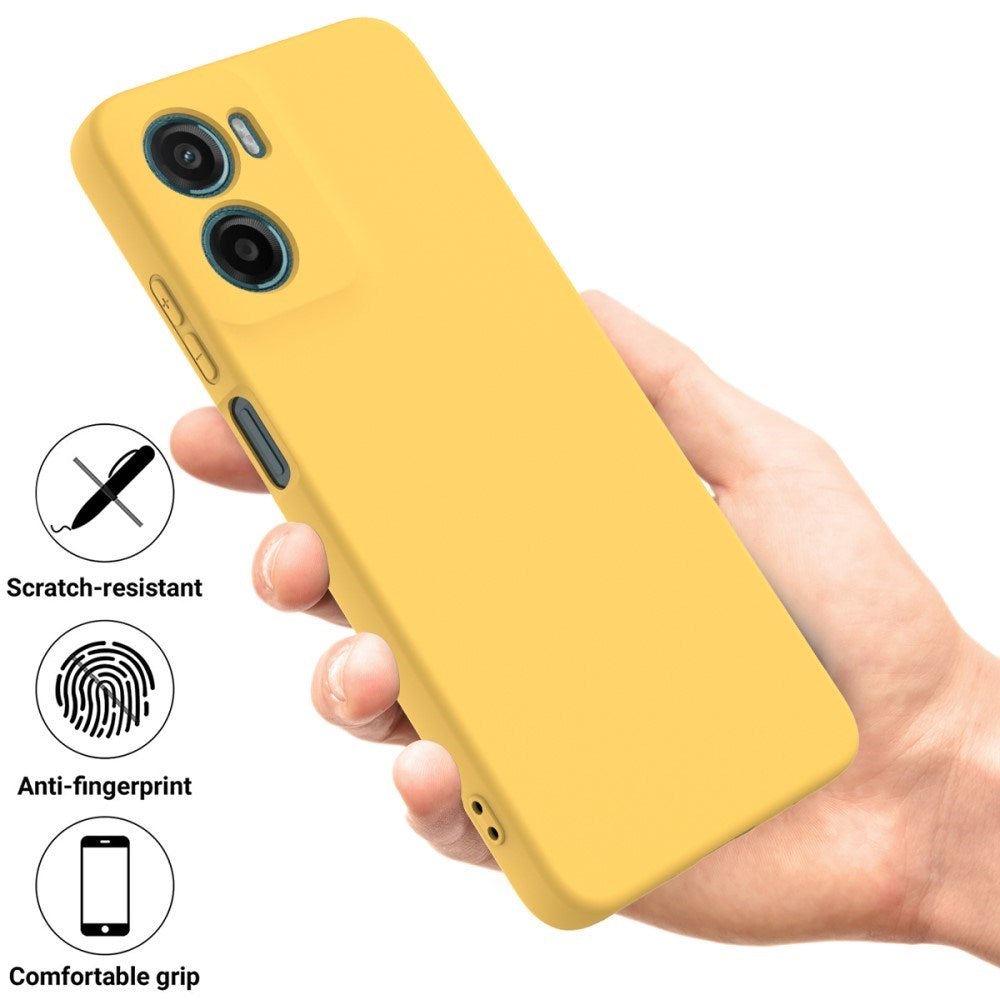 EIDERWOOD Motorola Moto G05 / E15 Liquid Silicone Case w. Strap - Yellow