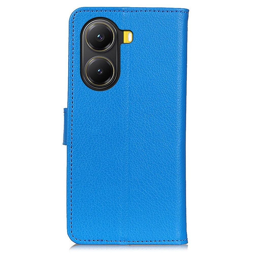 EIDERWOOD Xiaomi Poco X7 Pro Litchi Faux Leather Flip Case with Wallet - Blue