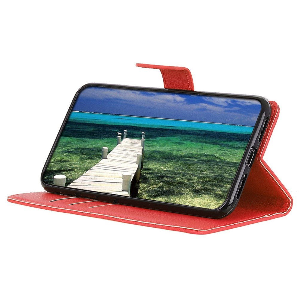 EIDERWOOD Xiaomi Poco X7 Pro Litchi Faux Leather Flip Case with Wallet - Red