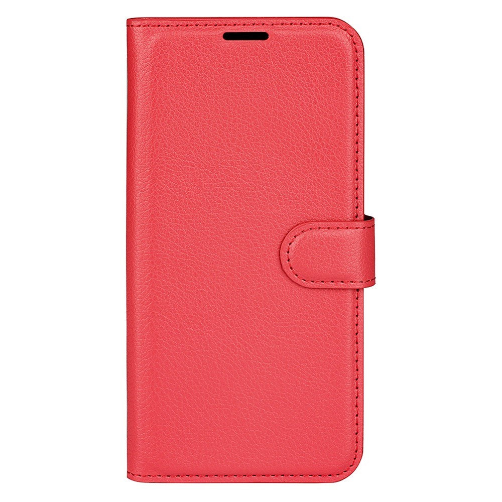 EIDERWOOD Samsung Galaxy S25 Edge Litchi Faux Leather Flip Case with Wallet - Red