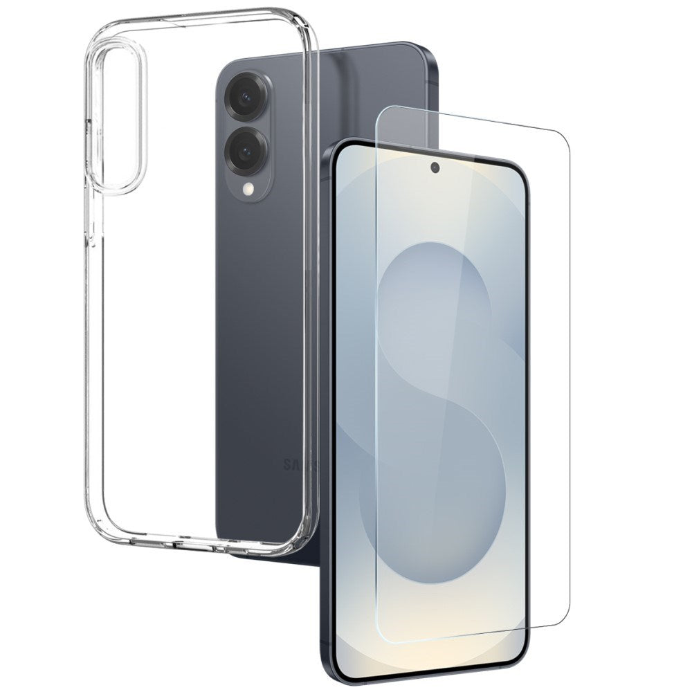 Samsung Galaxy S25 Edge 2-in-1 Flexible Plastic Case and Tempered Glass Protector - Transparent