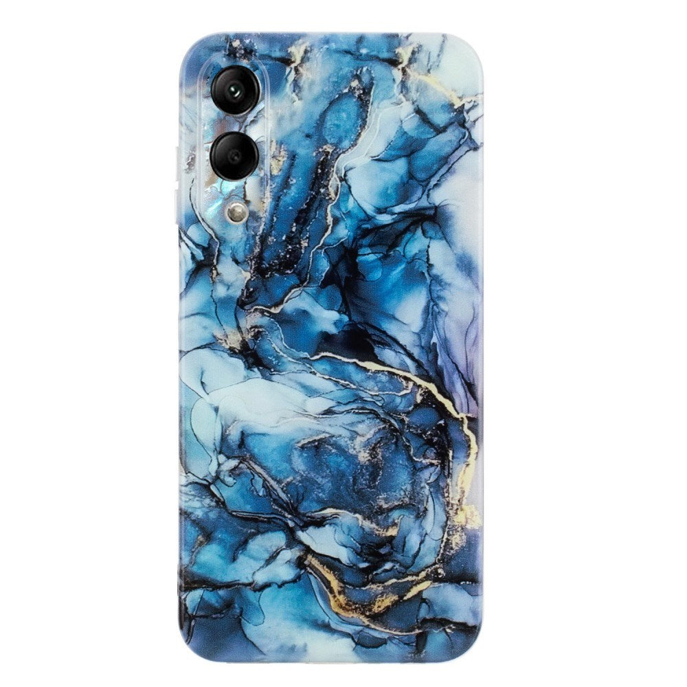 EIDERWOOD Samsung Galaxy S25 Edge Flexible Plastic Case with Marble Pattern - Blue