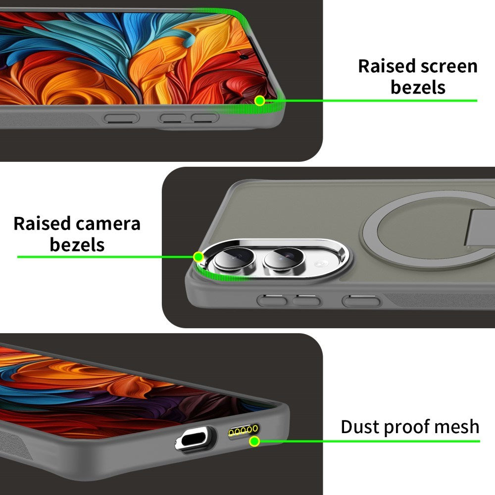 EIDERWOOD Samsung Galaxy S25 Edge Hybrid Case with Stand Function - MagSafe Compatible - Black