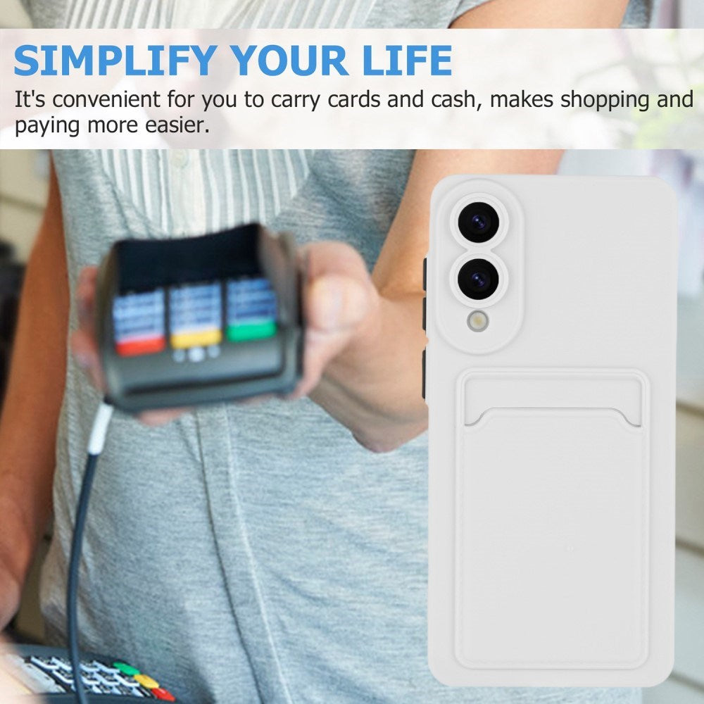 EIDERWOOD Samsung Galaxy S25 Edge Flexible Plastic Case with Cardholder - White