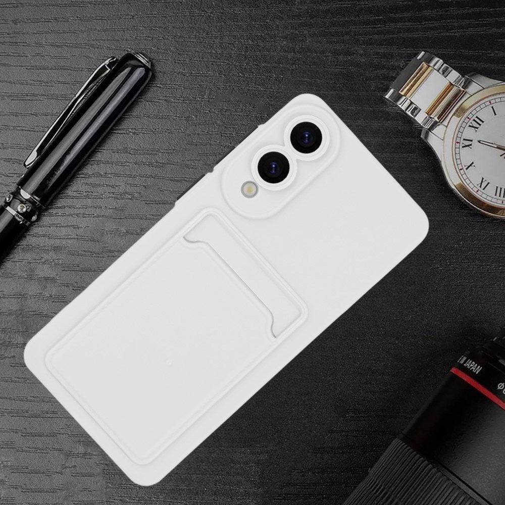 EIDERWOOD Samsung Galaxy S25 Edge Flexible Plastic Case with Cardholder - White