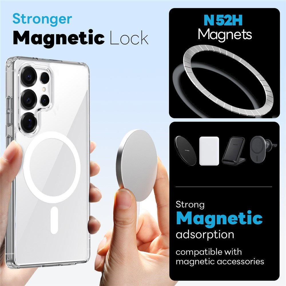 NORTHJO Samsung Galaxy S25 Ultra 360° Protection Set with Screen Protection & Hybrid Case - MagSafe Compatible - Transparent