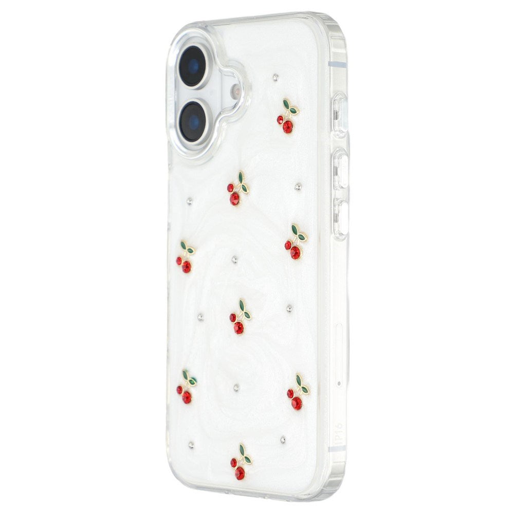 EIDERWOOD iPhone 16 Hybrid Case with 3D Cherry - Silver