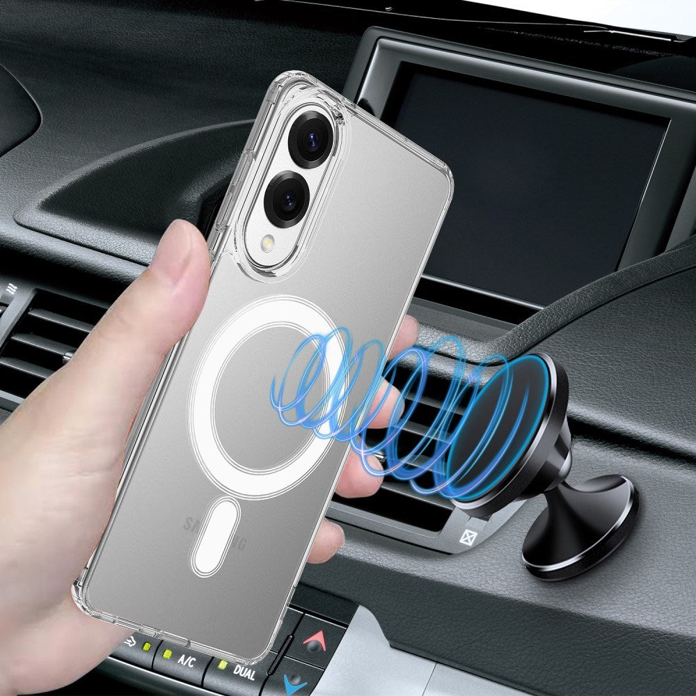 EIDERWOOD Samsung Galaxy S25 Edge Hybrid Plastic Case - MagSafe Compatible - Transparent / White