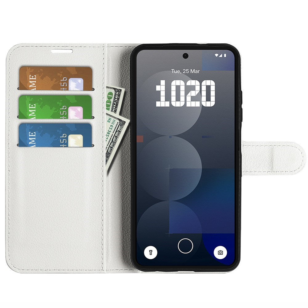EIDERWOOD Nothing Phone (3a) Pro Faux Leather Flip Case with Cardholder & Stand Function - White
