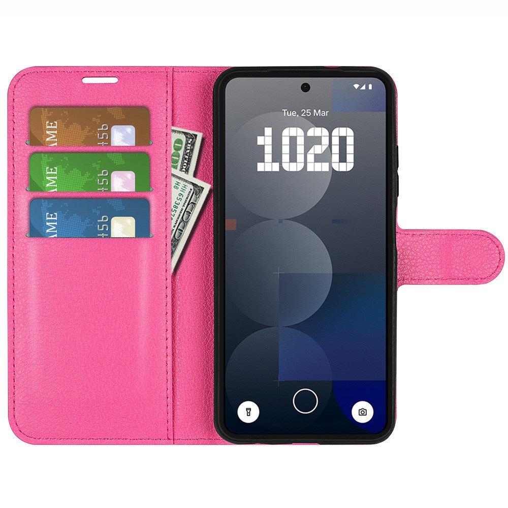 EIDERWOOD Nothing Phone (3a) Pro Faux Leather Flip Case with Cardholder & Stand Function - Hot Pink