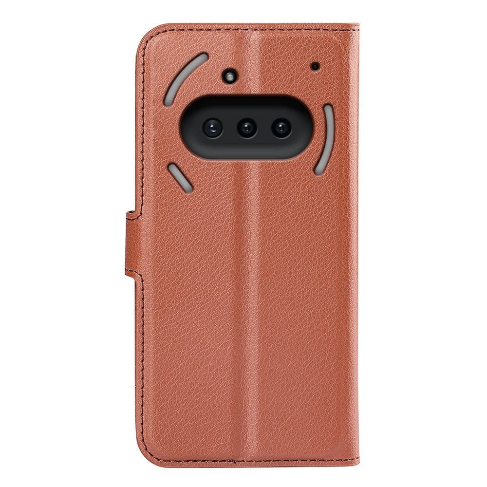 EIDERWOOD Nothing Phone (3a) Faux Leather Flip Case with Cardholder & Stand Function - Brown