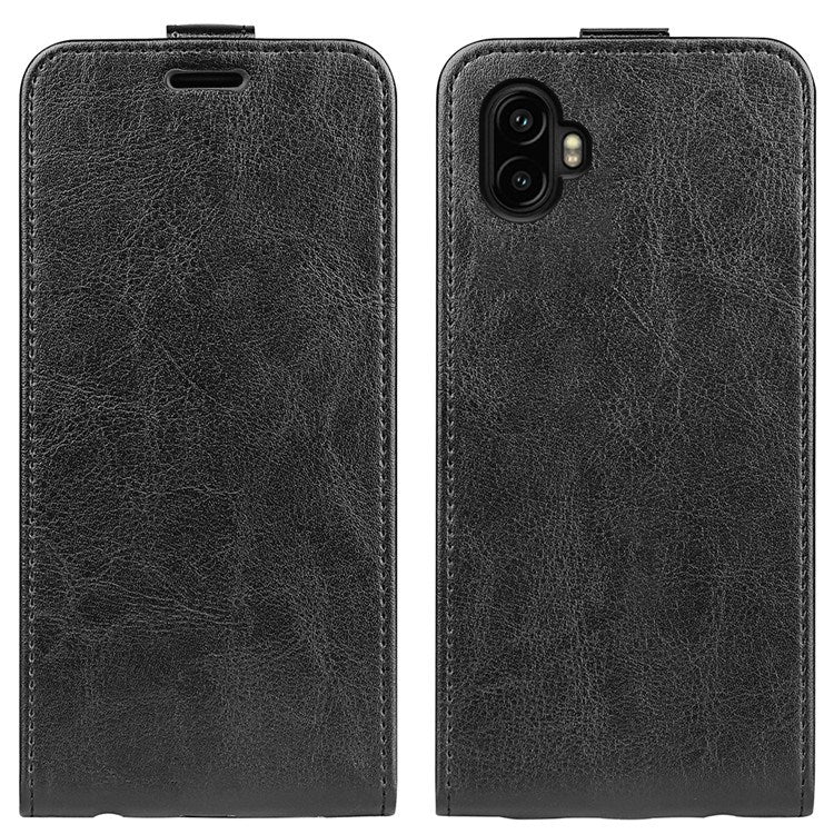 EIDERWOOD Samsung Galaxy Xcover 7 Pro Vertical Faux Leather Flip Case with Card Holder - Black