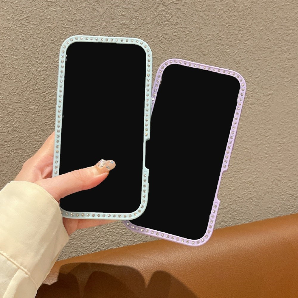 EIDERWOOD iPhone 16 Hybrid Case with Bows and Rhinestones - Transparent / Purple