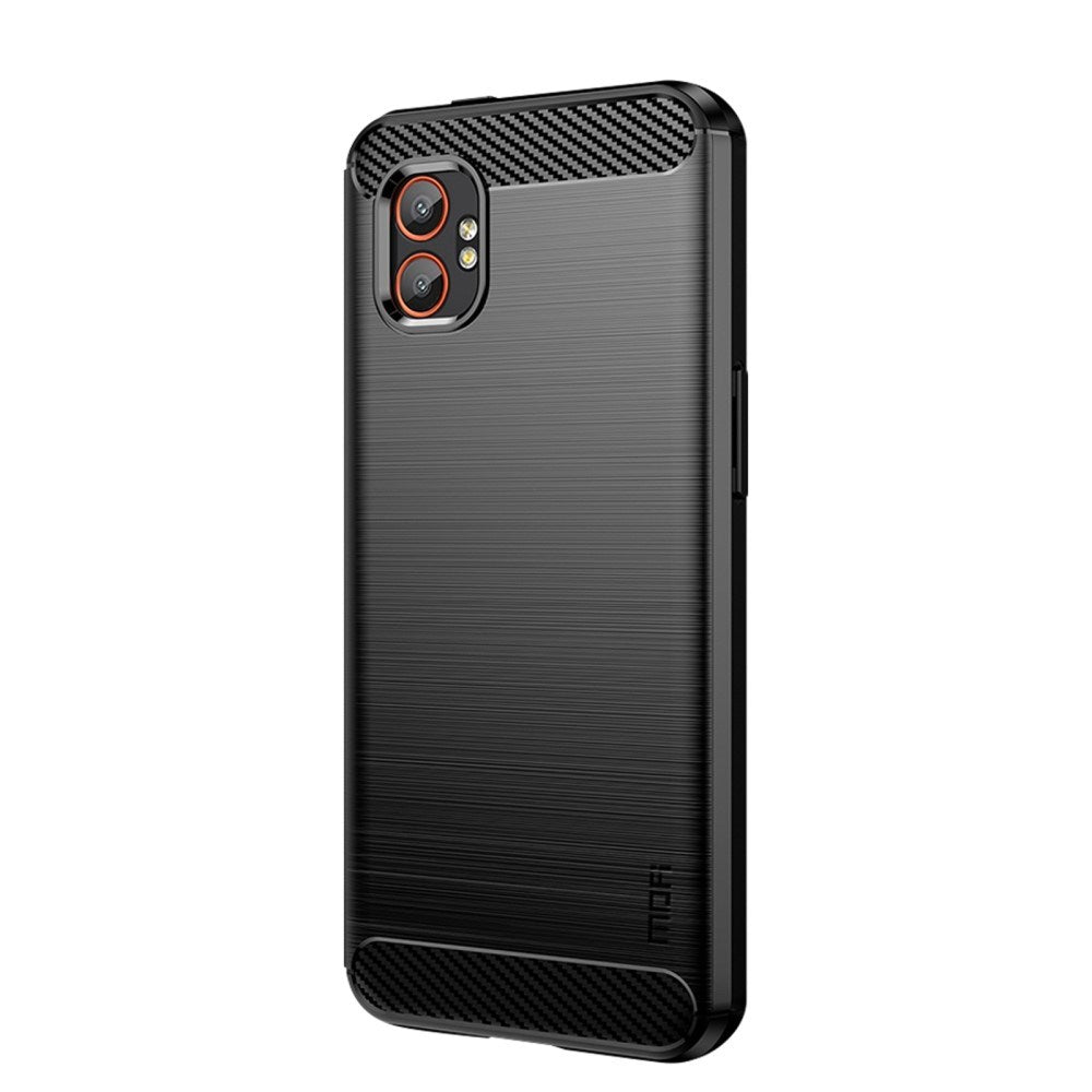 EIDERWOOD Samsung Galaxy Xcover 7 Pro Brushed Carbon Fiber Flexible Plastic Case - Black