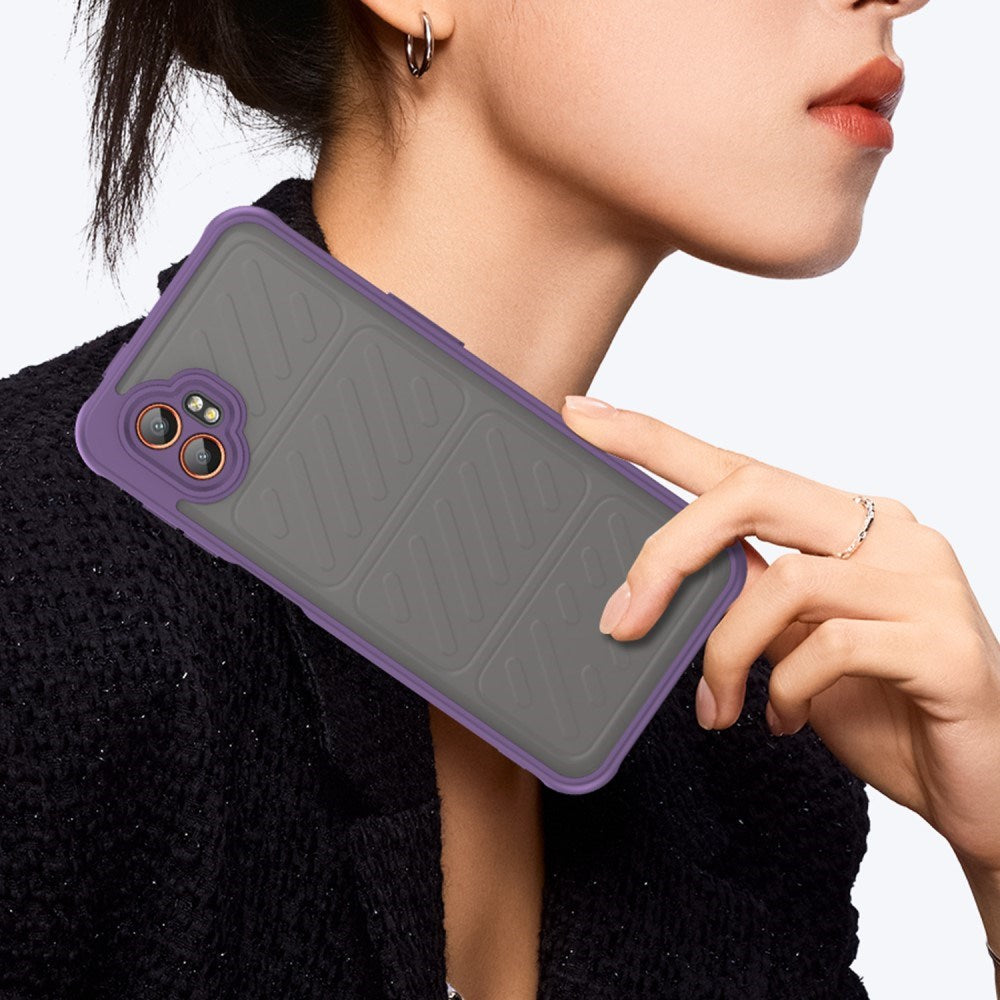 EIDERWOOD Samsung Galaxy Xcover 7 Pro Hybrid Plastic Case with Matte Back - Transparent / Purple