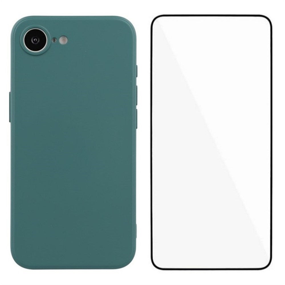 iPhone 16e Protection Set with Flexible Plastic Case & Screen Protector - Green